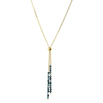 Ernstes Design, Collier, Kette, variabel, Kette mit Schiebeverschluss, Turmalin, K870